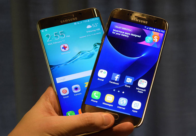 Galaxy S7 và S7 edge không hề có những tính năng sao chép từ iPhone. Ảnh: Yahoo Finance.
