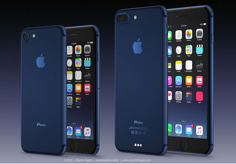 Bộ đôi ý tưởng iPhone 7 và iPhone 7 Plus có màu xanh đậm của nhà thiết kế Martin Hajek.