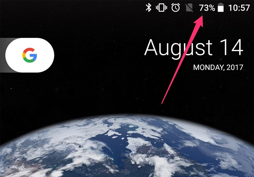 Tỷ lệ phần trăm pin: Với Android O, người dùng sẽ biết được phần trăm pin còn lại trên thanh trạng thái.