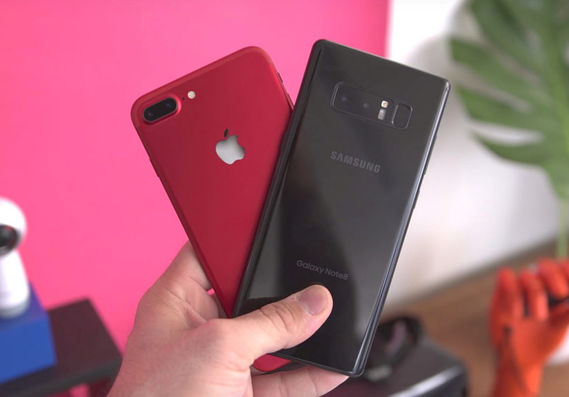 So sánh thiết kế Galaxy Note 8 và iPhone 7 Plus