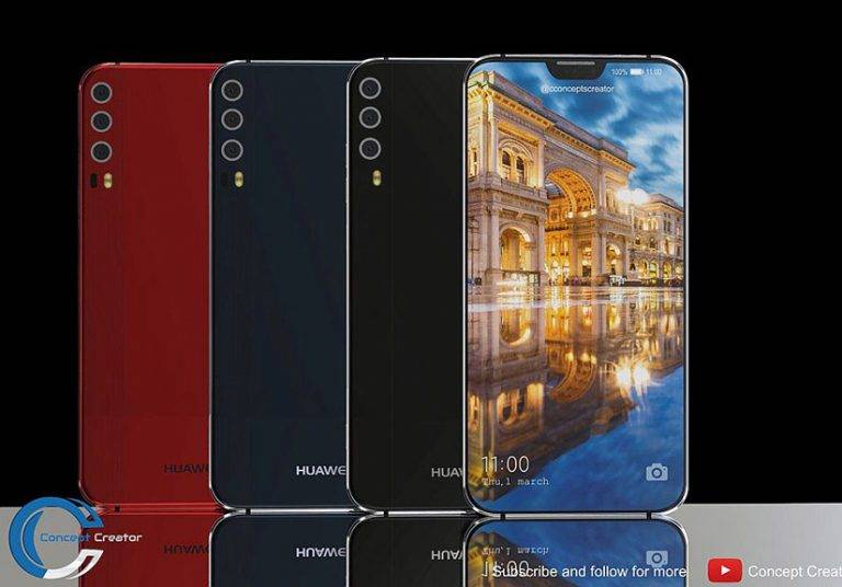 Thiết kế Huawei P11 với 'tai thỏ' phong cách iPhone X