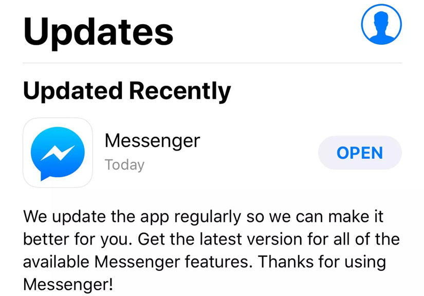Đã có bản vá lỗi Facebook Messenger bị văng bất ngờ trên iOS