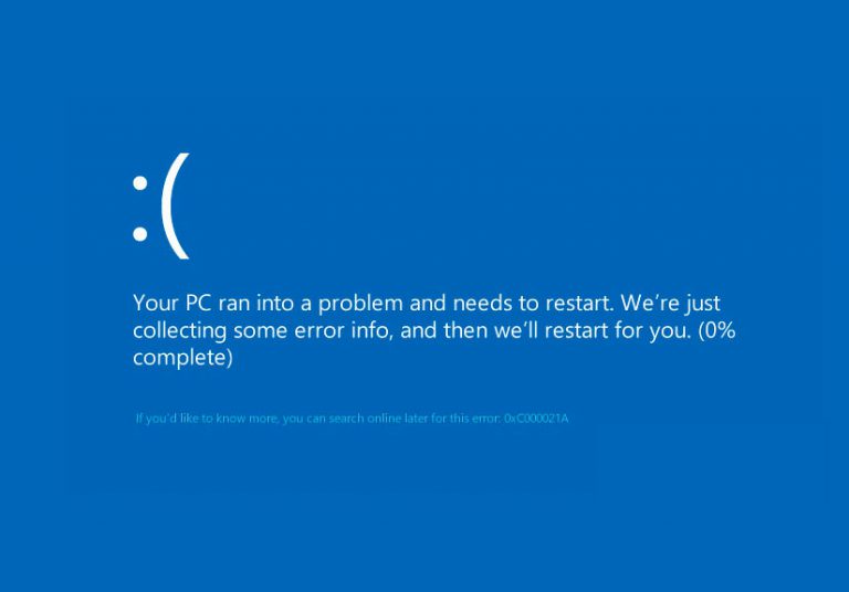 Cách sửa lỗi màn hình xanh 0xC000021A trên Windows 10