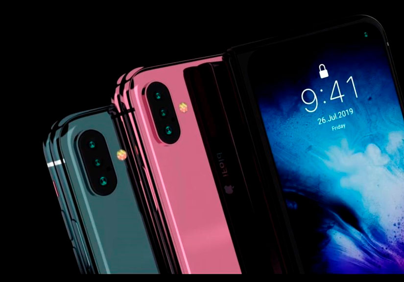 Sản phẩm có 3 màu sắc để lựa chọn là đen, hồng và xanh được điểm xuyết thêm màu đỏ từ nút gạt rung. Bao quanh máy là đường viền benzel mỏng. Những chiếc điện thoại gập của các hãng khác đều có giá gần 2.000 USD, nên nếu chiếc iPhone 11 Fold này thành sự thực, chắc chắn cũng sẽ có giá không rẻ.