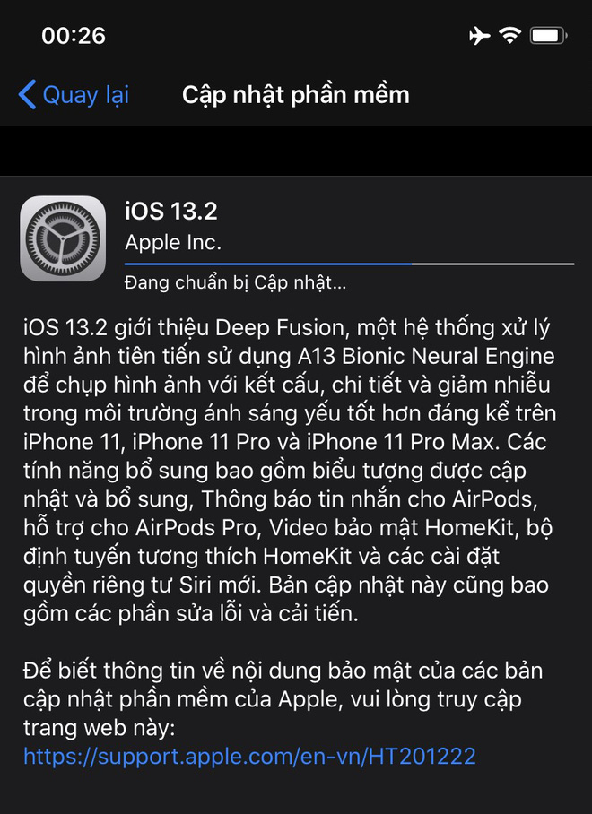 Apple ra mắt iOS 13.2: Sửa hàng loạt lỗi, Deep Fusion trên iPhone 11, hỗ trợ AirPods Pro - Ảnh 1.
