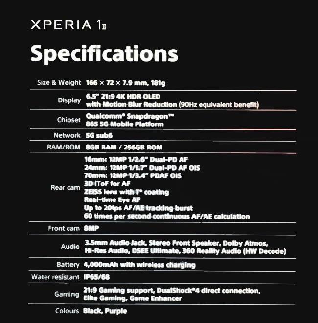 Sony Xperia 1 II lộ diện: Màn hình OLED 21:9, 4 camera ZEISS, chip Snapdragon 865 - Ảnh 3.