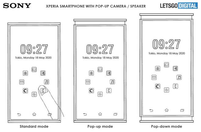 Sony đăng ký bằng sáng chế smartphone Xperia thò thụt cả trên lẫn dưới - Ảnh 1.