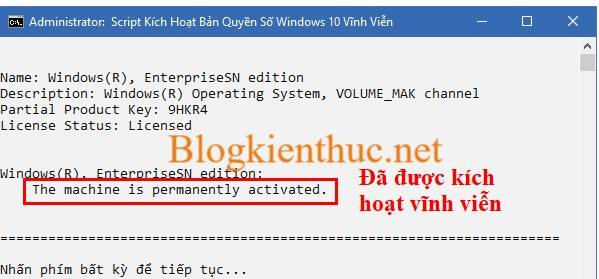 Thủ thuật Active Win 10 bản quyền vĩnh viễn thành công 100% 