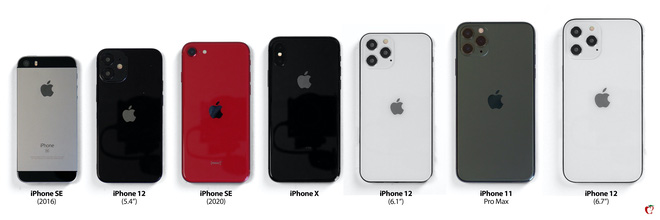 So sánh kích thước 4 mẫu iPhone 12 với iPhone đời cũ: Bản tiêu chuẩn 5.4 inch còn nhỏ hơn cả iPhone SE 2020 - Ảnh 2.