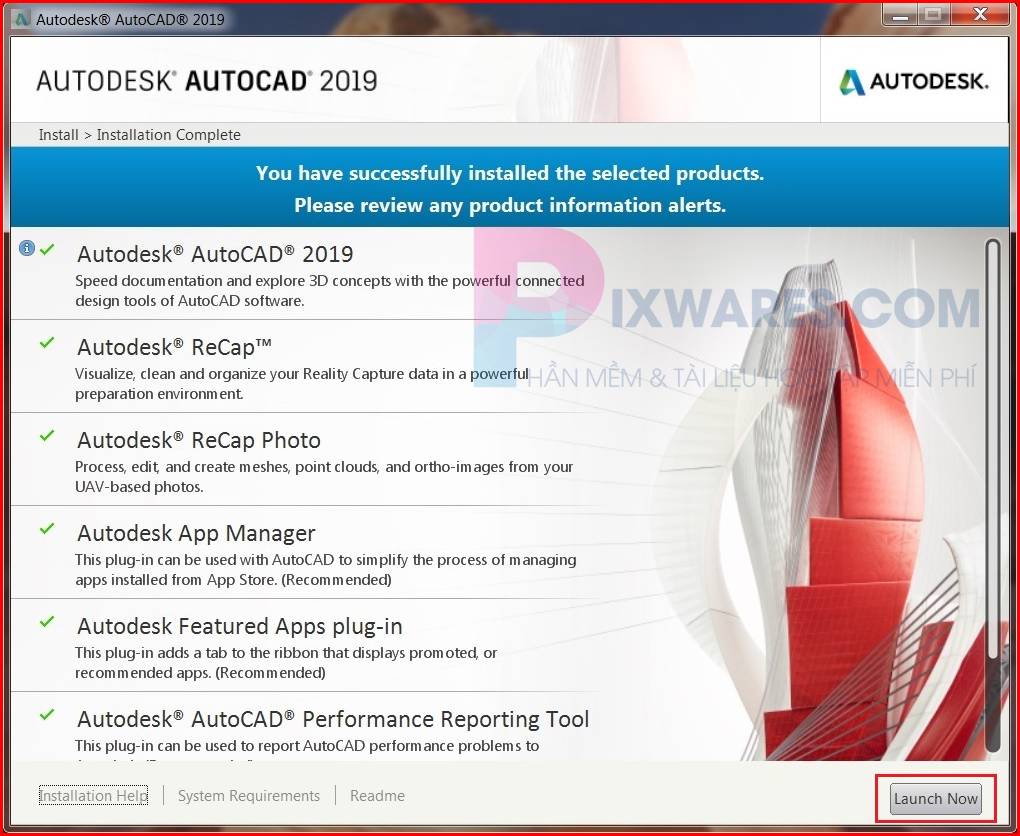 autocad 2019 chay cai dat xong bam lauch now 7