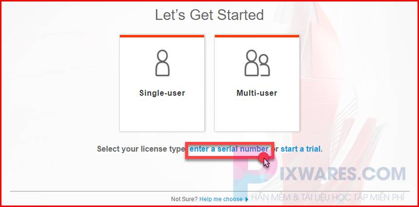 tren cua so autocad 2019 bam enter a serial number 9