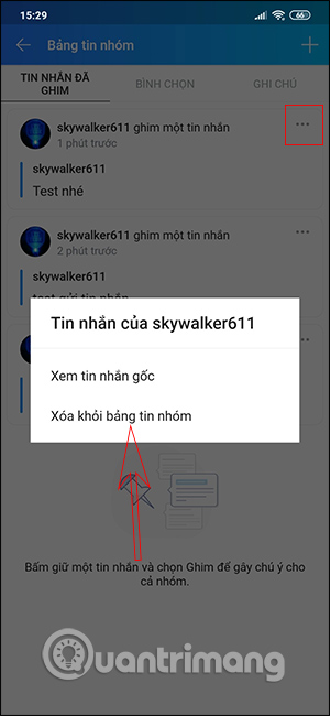 Ghim tin nhắn Zalo
