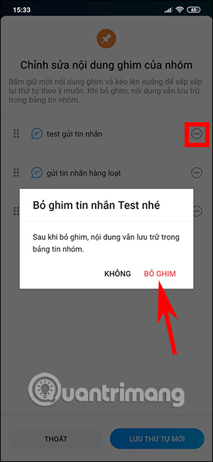 Ghim tin nhắn Zalo