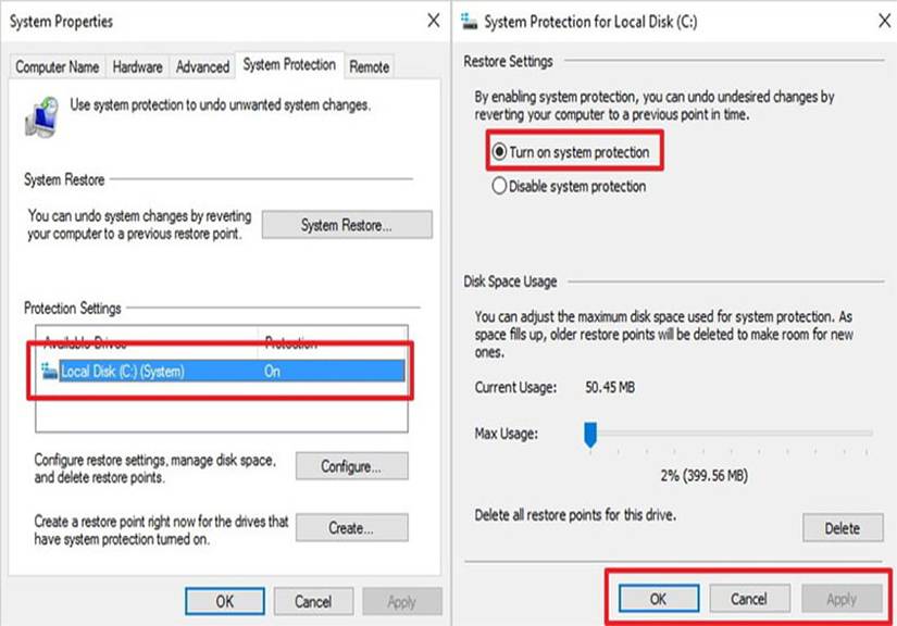 cach create tao restore point sao luu tu dong tren window 10 2