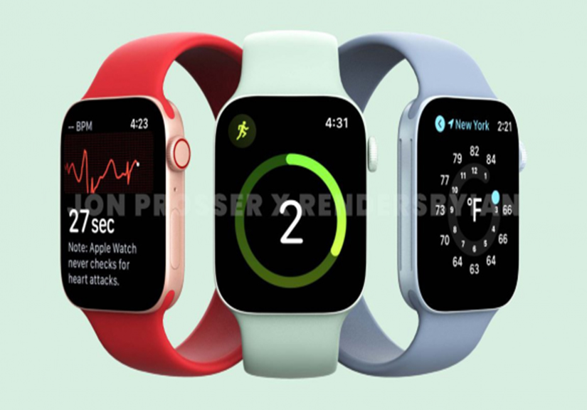 Hé lộ thiết kế giống iPhone 12 của Apple Watch 7