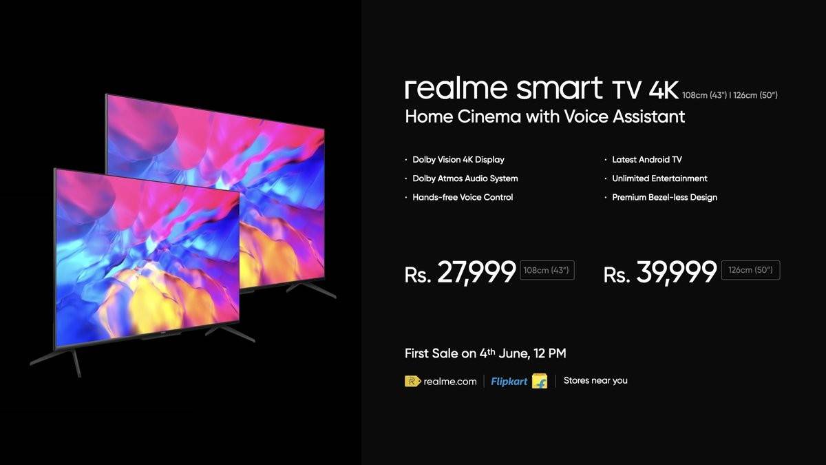 realme ra mat smart tv 4k phuc vu euro 3