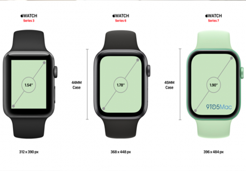 Màn hình Apple Watch 7 lớn hơn các phiên bản trước như thế nào?