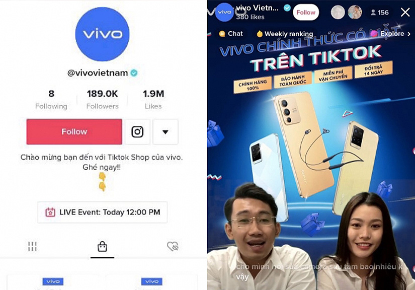 Vivo ra mắt kênh mua sắm trực tuyến trên TikTok