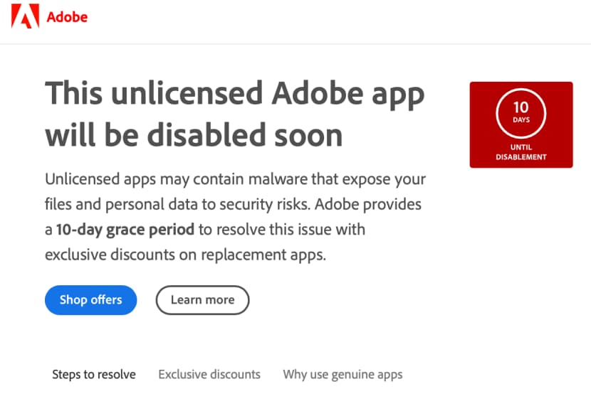 Cách sửa lỗi Adobe "This unlicensed Photoshop app has been disabled"