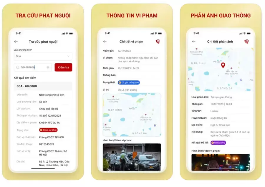 Tra cứu phạt nguội qua ứng dụng VNeTraffic